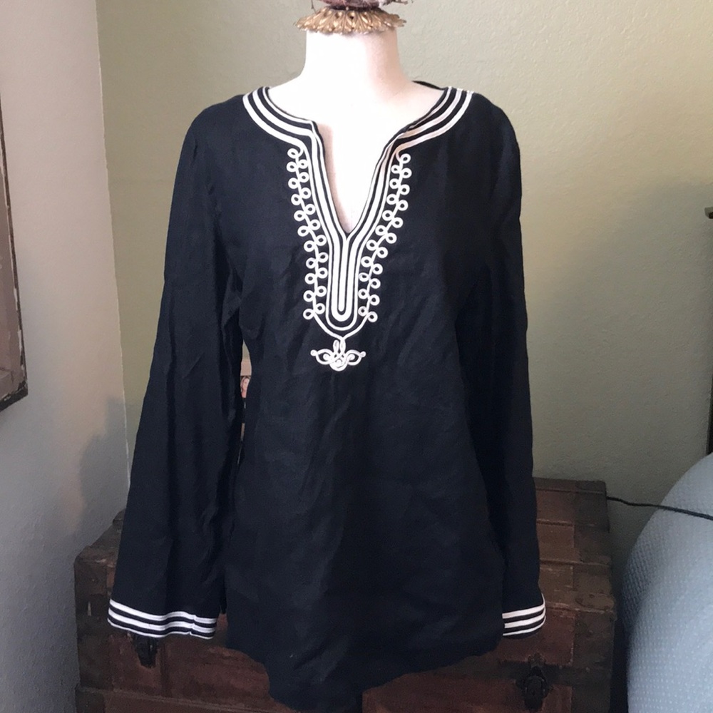 Style & co. Linen tunic top. Black